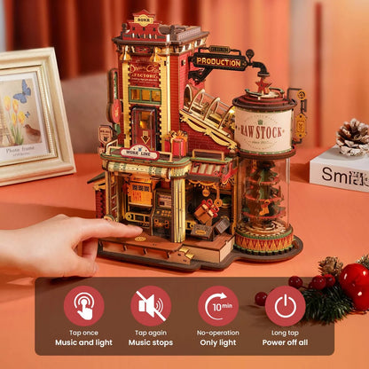 Christmas Dream Gift Factory Wooden Music Box