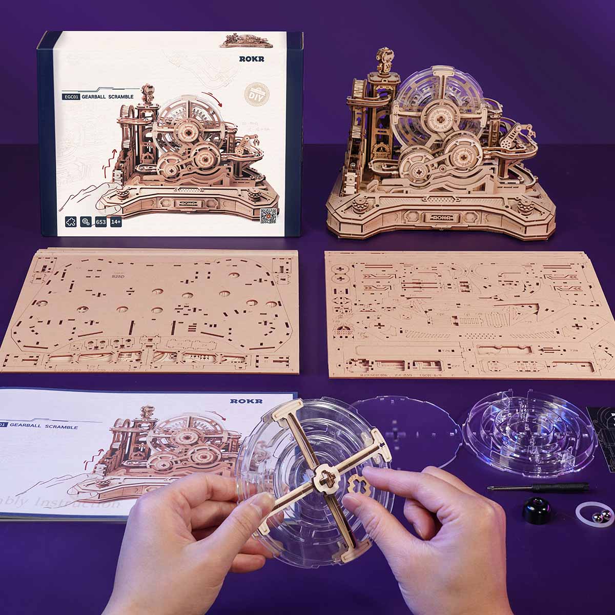 Gear Ball Challenge 3D Wooden Puzzle