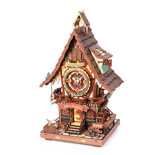 Cuckoo Clock, Natural Wood, Mechanical 3D Wooden Puzzle