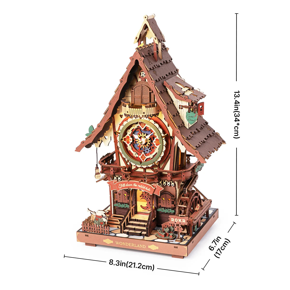 Cuckoo Clock, Natural Wood, Mechanical 3D Wooden Puzzle