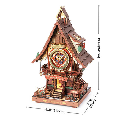 Cuckoo Clock, Natural Wood, Mechanical 3D Wooden Puzzle