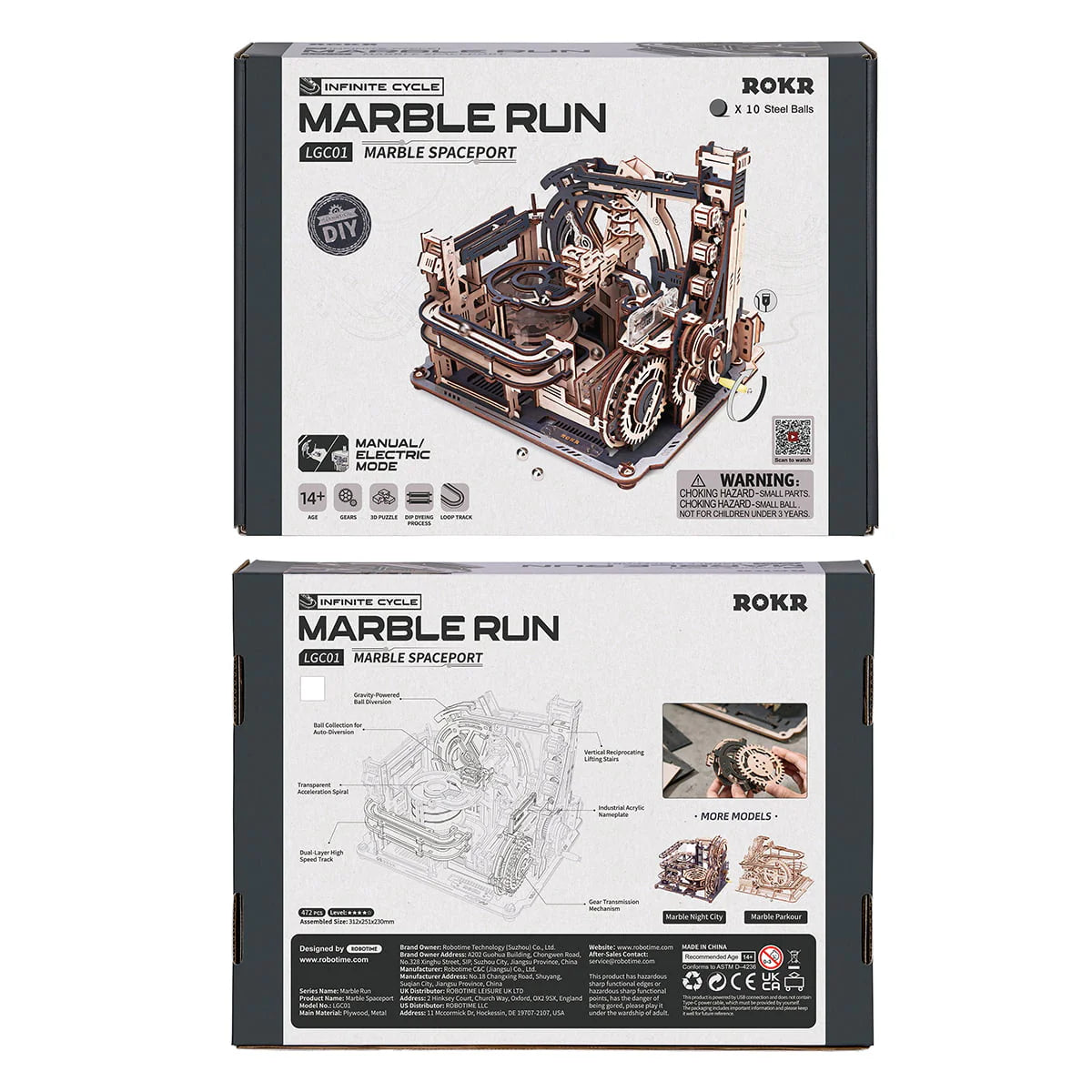 ROKR Marble Spaceport Marble Run 3D Wooden Puzzle