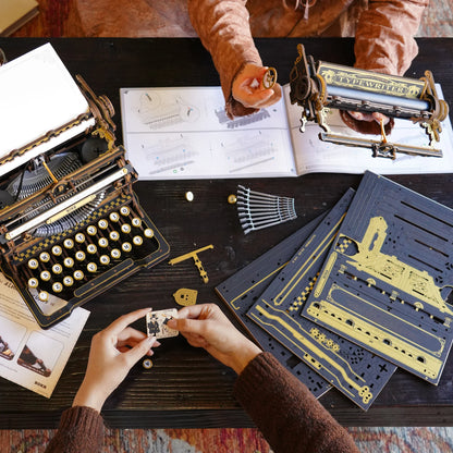 Mechanical Typewriter Wooden 3D Puzzle, Classic Version