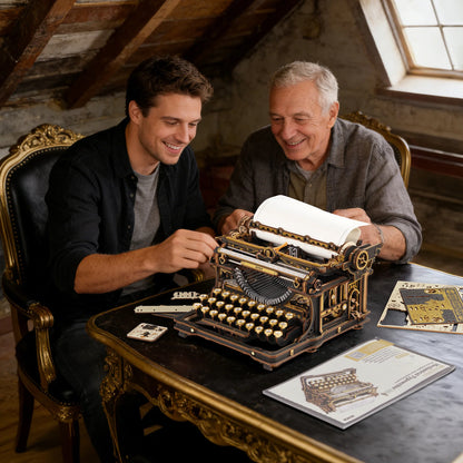 Mechanical Typewriter Wooden 3D Puzzle, Classic Version