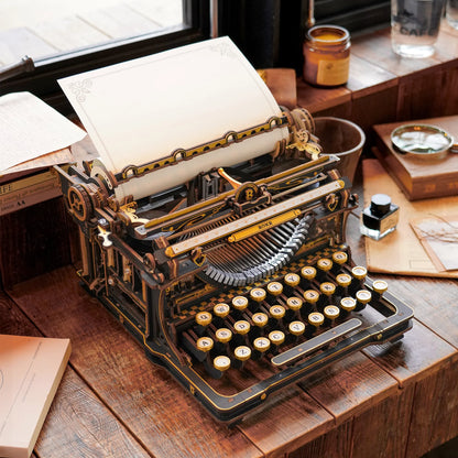 Mechanical Typewriter Wooden 3D Puzzle, Classic Version