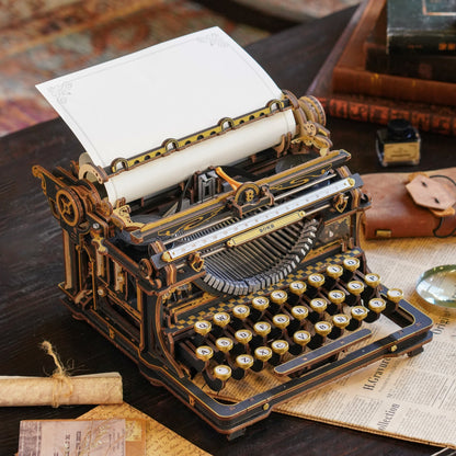 Mechanical Typewriter Wooden 3D Puzzle, Classic Version