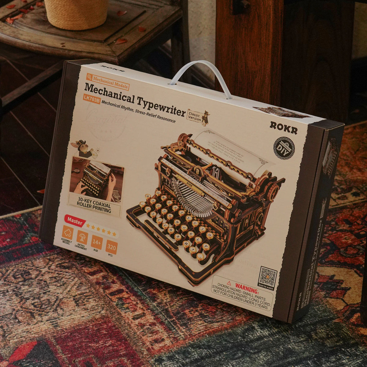 Mechanical Typewriter Wooden 3D Puzzle, Classic Version