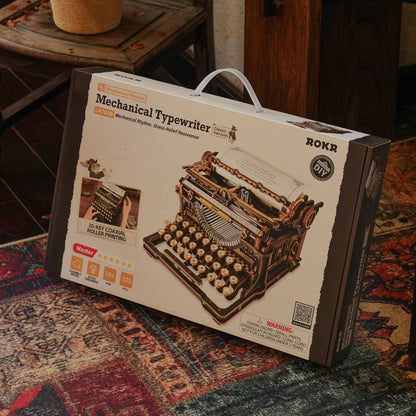 Mechanical Typewriter Wooden 3D Puzzle, Classic Version