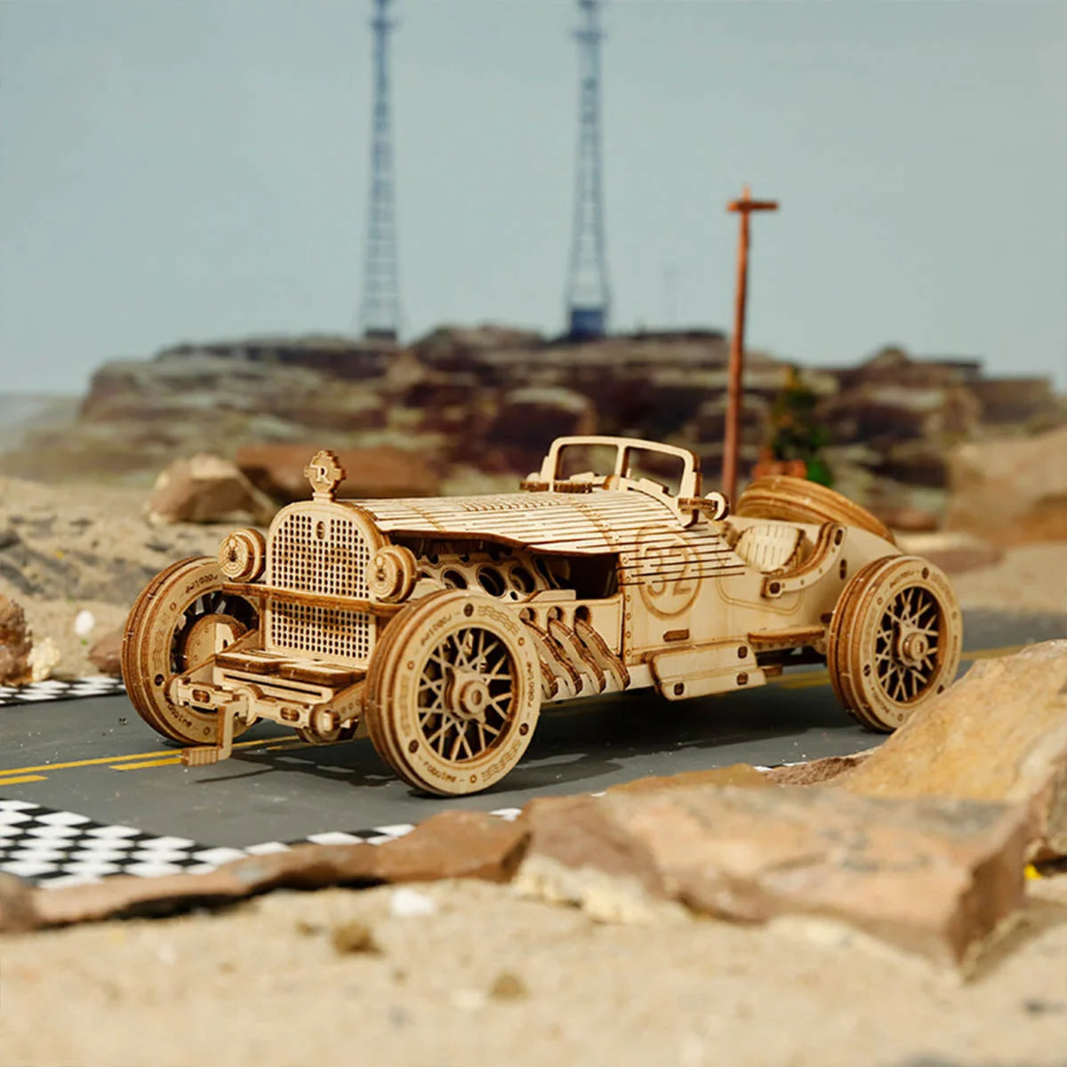 Wood Puzzle: V8 Grand Prix Car