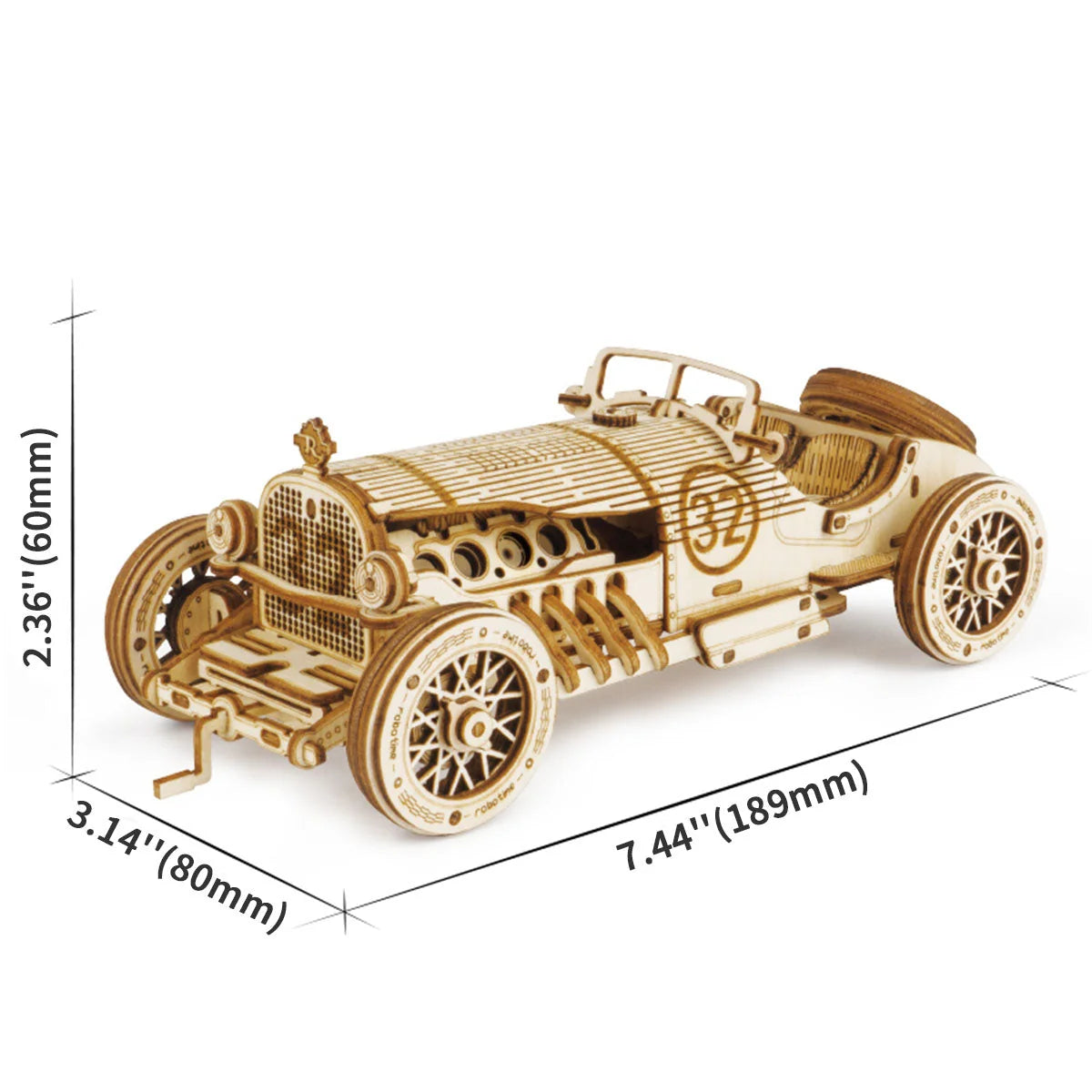 Wood Puzzle: V8 Grand Prix Car