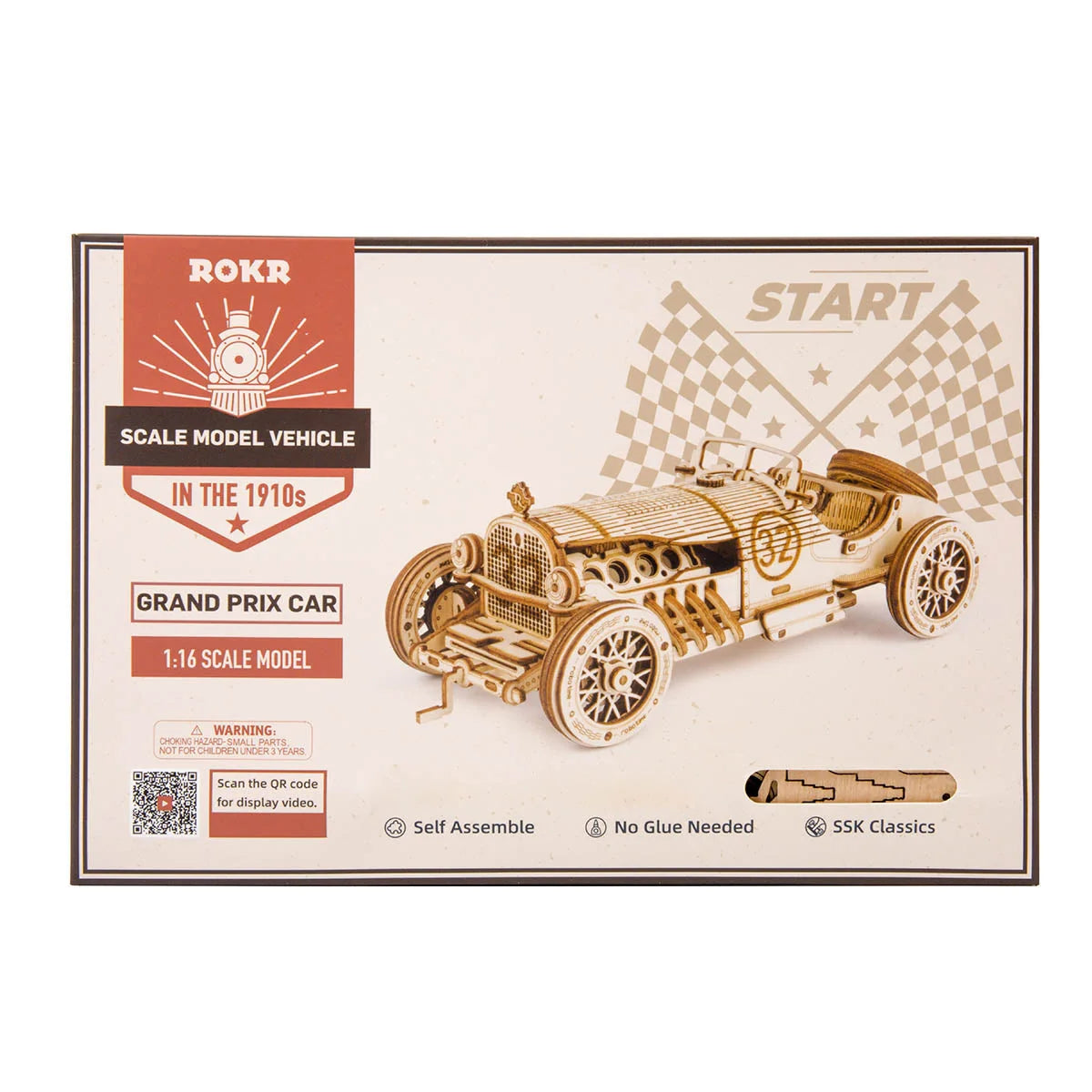 Wood Puzzle: V8 Grand Prix Car