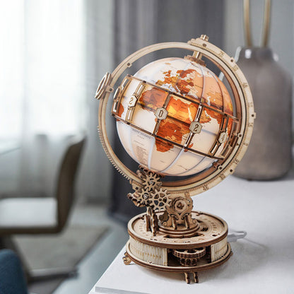 Luminous Globe 3D Wooden Puzzle, Electric Version