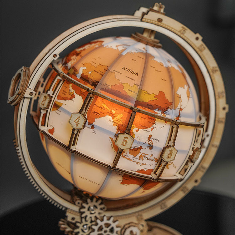 Luminous Globe 3D Wooden Puzzle, Electric Version