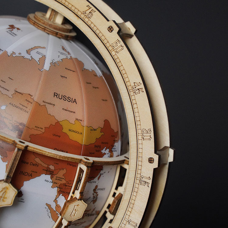 Luminous Globe 3D Wooden Puzzle, Electric Version