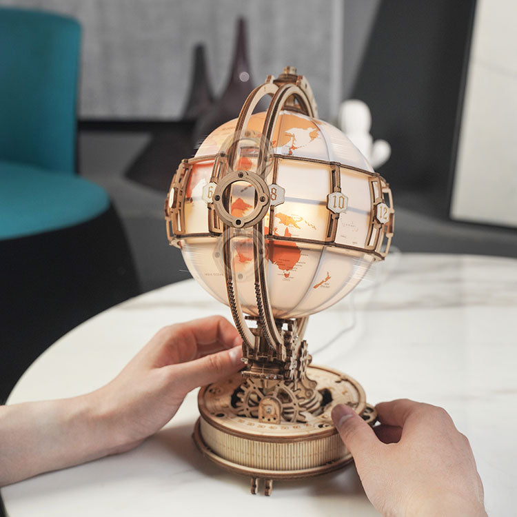 Luminous Globe 3D Wooden Puzzle, Electric Version