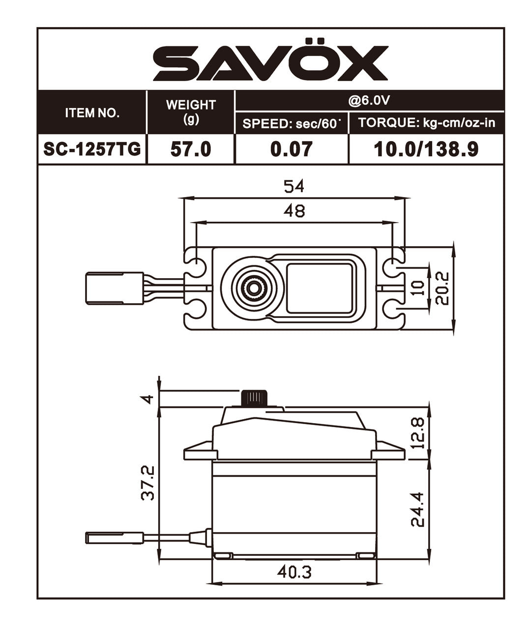 Standard Size Coreless Digital Servo .07/139 @ 6V: Black