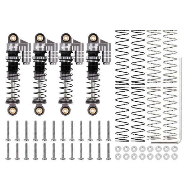 39mm Aluminum Threaded Oil Shocks Fake Reservoir SCX24: Grey