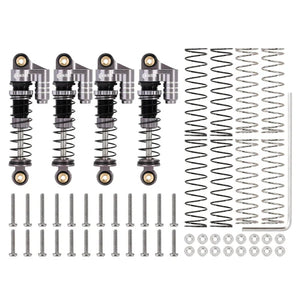 Injora 39mm Aluminum Threaded Oil Shocks Fake Reservoir SCX24: Grey (SCX24-132GL-4)