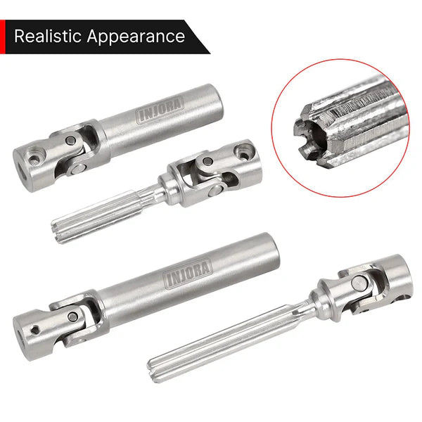 Stainless Steel Drive Shafts D Shape SCX24: C10 JLU Bronco Base Camp