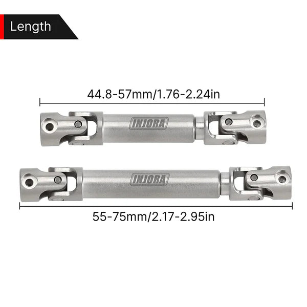 Stainless Steel Drive Shafts D Shape SCX24: C10 JLU Bronco Base Camp