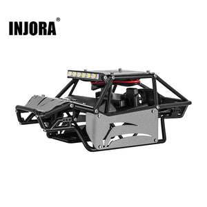 Injora Nylon Rock Buggy Body with Metal Spider Panels SCX24: Grey (SCX24-155MGL)