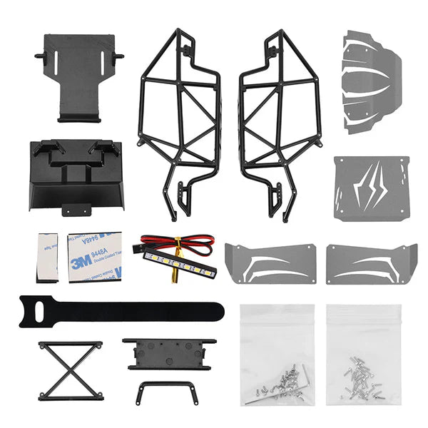 Nylon Rock Buggy Body w/Metal Spider Panels SCX24: Grey