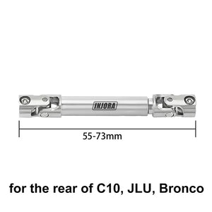 Injora Stainless Steel Drive Shafts D Shape SCX24: C10 Rear (SCX24-181-53)