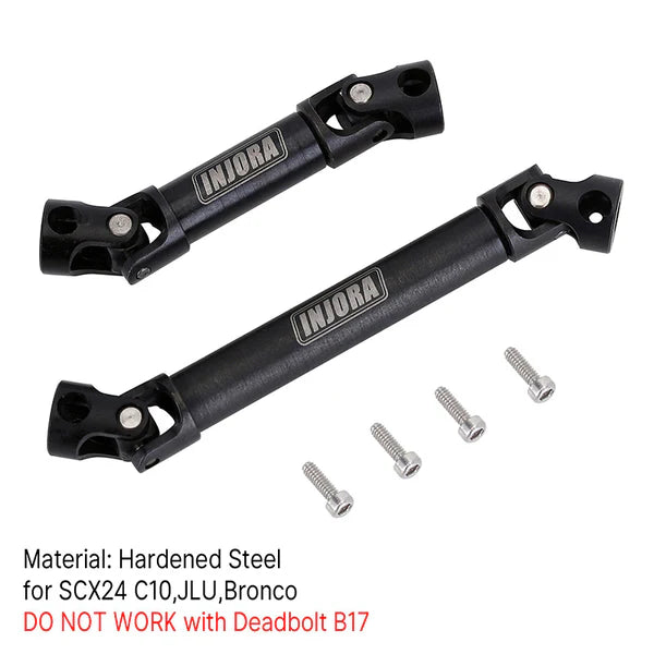 Steel Front Rear Center Drive Shafts SCX24: Black