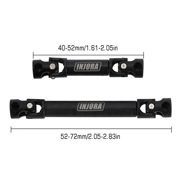 Steel Front Rear Center Drive Shafts SCX24: Black