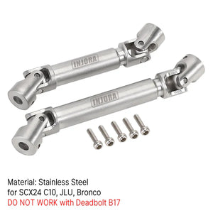 Injora Steel Front Rear Center Drive Shafts SCX24: Silver (SCX24-43SR)