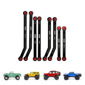 Injora 8pc Aluminum High Clearance 4 Link set SCX24: Black (SCX24-71BK)