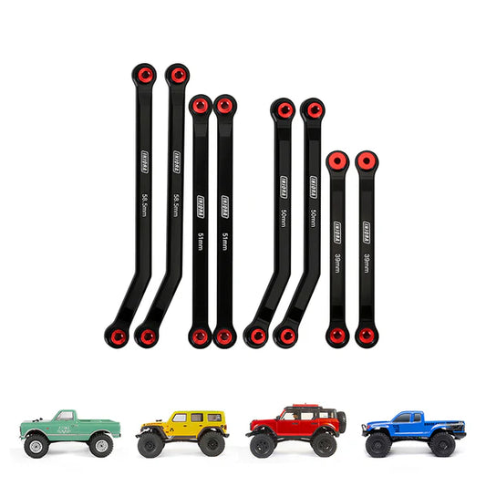 8pc Aluminum High Clearance 4 Link set SCX24:Black