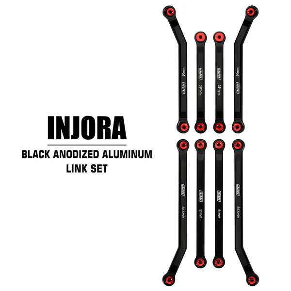 8pc Aluminum High Clearance 4 Link set SCX24:Black