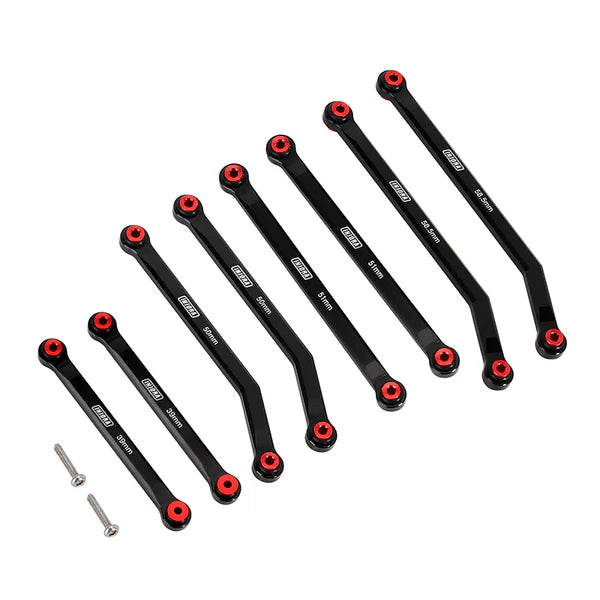 8pc Aluminum High Clearance 4 Link set SCX24:Black