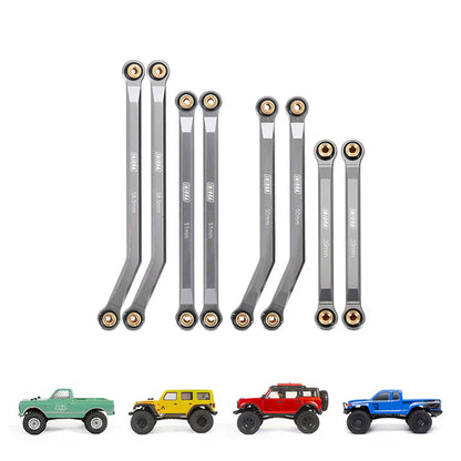 8pc Aluminum High Clearance 4 Link set SCX24: Grey