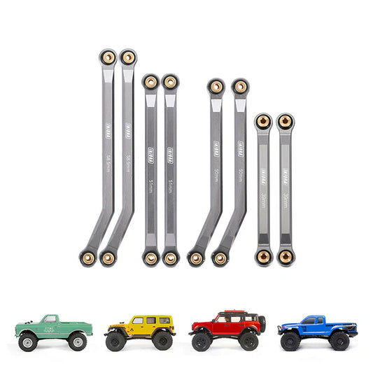 8pc Aluminum High Clearance 4 Link set SCX24: Grey