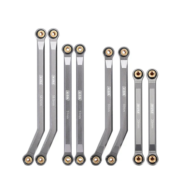 8pc Aluminum High Clearance 4 Link set SCX24: Grey