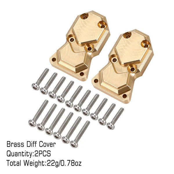 11g Heavy Front Rear Brass Diff Covers SCX24