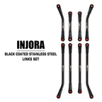 8pc Stainless Steel High Clearance 4 Link Set SCX24 Power Wagon: Black