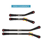 8pc Stainless Steel High Clearance 4 Link Set SCX24 Power Wagon: Black