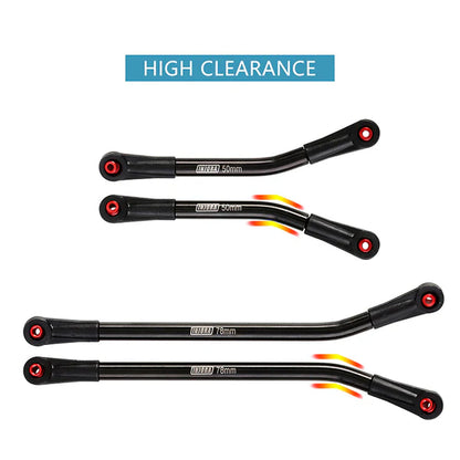 8pc Stainless Steel High Clearance 4 Link Set SCX24 Power Wagon: Black