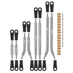 8pc Stainless Steel High Clearance 4 Link Set SCX24 Power Wagon: Silver