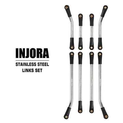 8pc Stainless Steel High Clearance 4 Link Set SCX24 Power Wagon: Silver