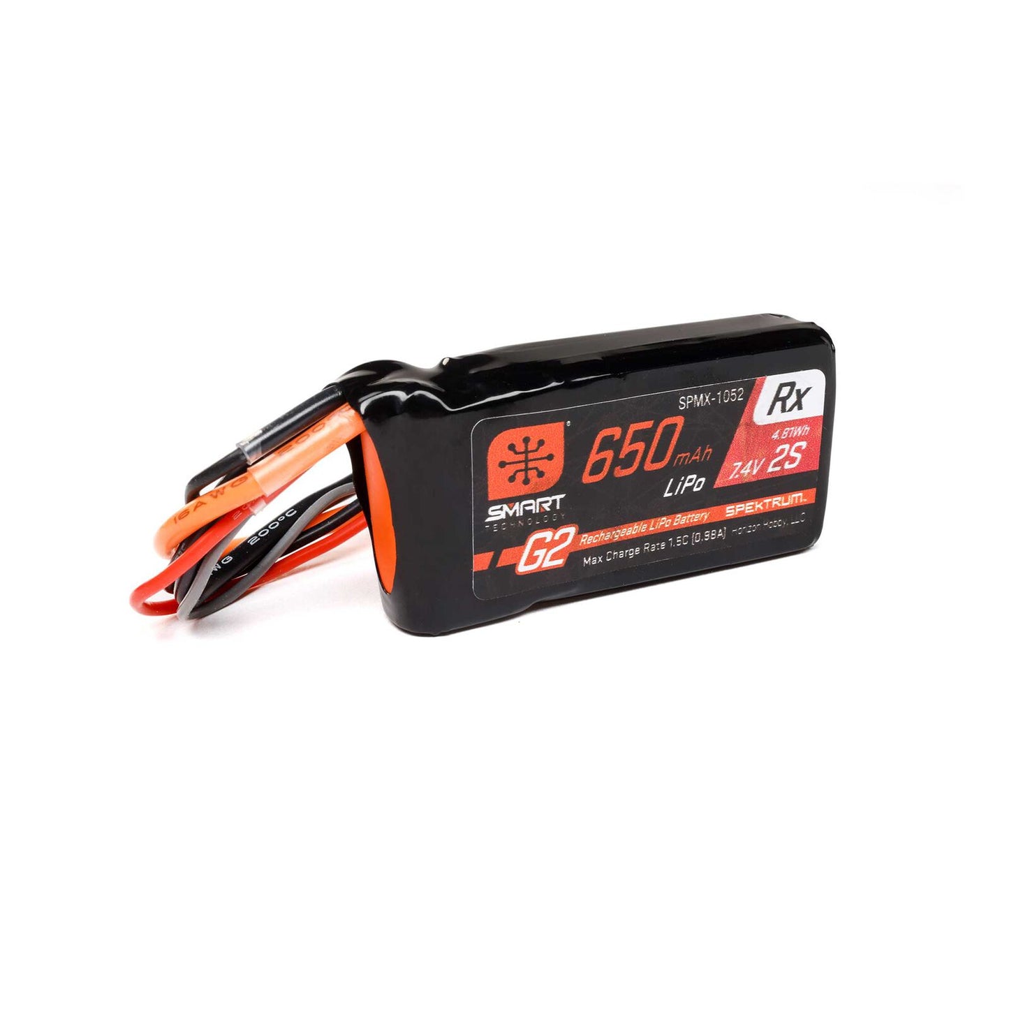 2 Cell 650mAh 7.4V Smart G2 LiPo Rx Battery IC3