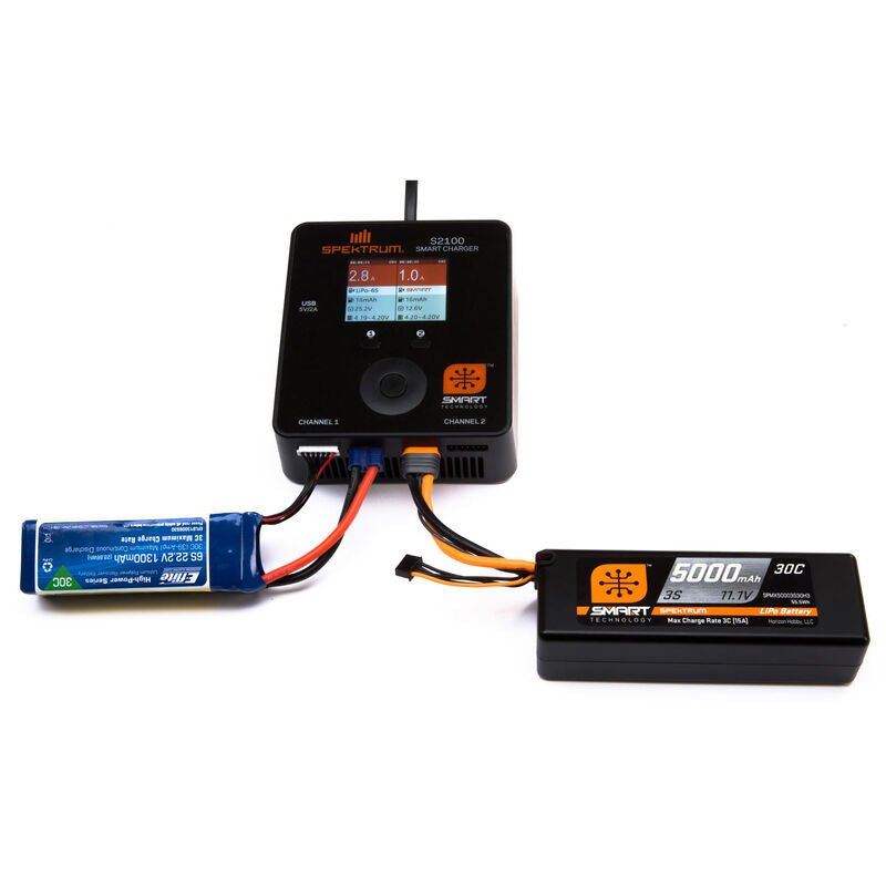 2 Cell 5000mAh  7.4V 30C Smart LiPo Battery, Hardcase, IC3