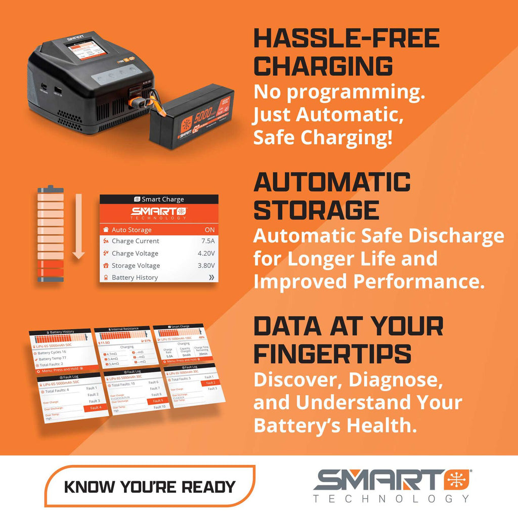 2 Cell 5000mAh 7.4V 100C Smart G2 LiPo: IC5