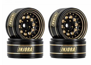 Injora 1.0" 58*24mm -2.65mm Offset Brass Wheel Set: Black (INJYQW-1008)