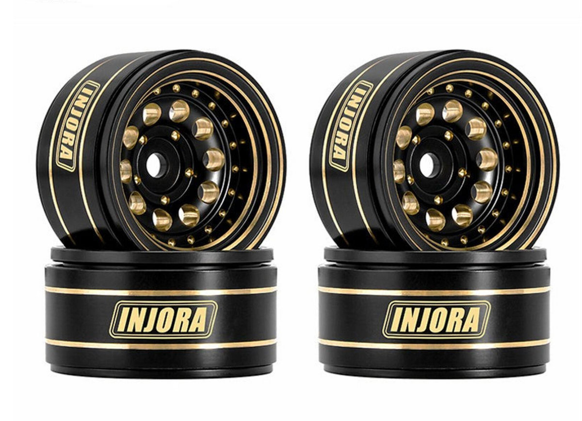 1.0" 58*24mm -2.65mm Offset Brass Wheel Set:  Black