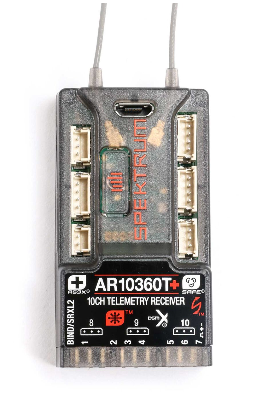AR10360T+ 10-Channel SAFE & AS3X Telemetry Receiver