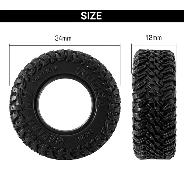 0.7" 34*12mm Maverix M/T Tires SCX30 (T7025) (4)